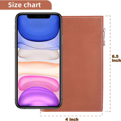 Genuine Leather Travel Passport Wallet, Slim RFID Blocking Holder for Secure Travel and Document Organization (Brown)