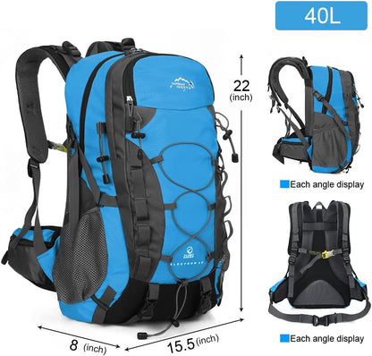INOXTO lightweight Hiking Backpack 35L/40L Hiking Daypack with Waterproof Rain Cover for Travel Camping Outdoor Men and Women