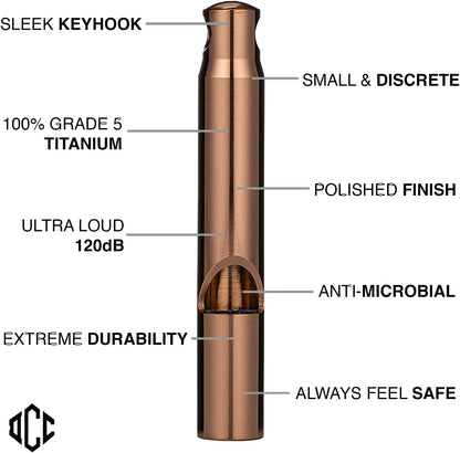 DAILYCARRYCO. TiWhistle - Titanium Emergency Whistle (Rose Gold)