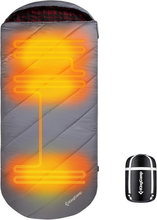 KingCamp Sleeping Bag for Adults, Cold Weather & Warm Extra Wide Big & Tall XL Portable Waterproof Flannel Sleeping Bags, Essentials Gear Accessories for Camping Backpacking Hiking Indoor & Outdoor