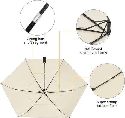 G4Free 43 Inch Travel Umbrella Ultralight UPF 50+ UV Protection Compact Sun Umbrella, Double Canopy Super Slim Small Portable Automatic Anti-bounce Close