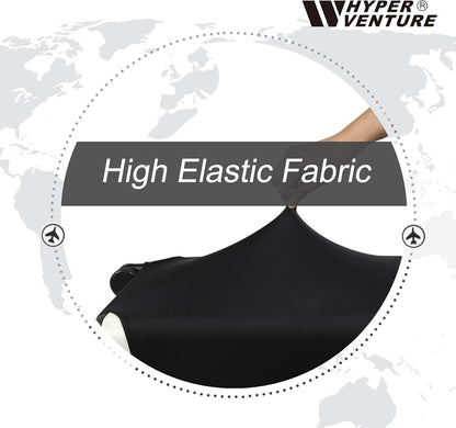 HYPER VENTURE Washable Luggage Cover - Fashion Suitcase Protector Fits 18-22 Inch Luggage (Black, S)