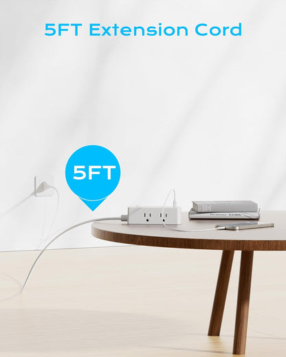 Italy Travel Plug Adapter, Olcorife US to Italy Type L Plug Adapter, International Power Strip with 6 Outlets and 3 USB(1 USB-C), 5 FT Cord for Italy Chile Ethiopia Libya