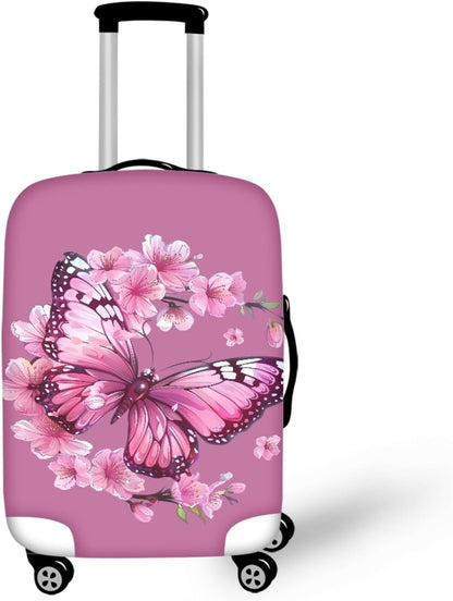 Purple Butterfly Luggage Cover Anti-scratch Baggage Suitcase Protector Fits 22-25 Inch Luggage