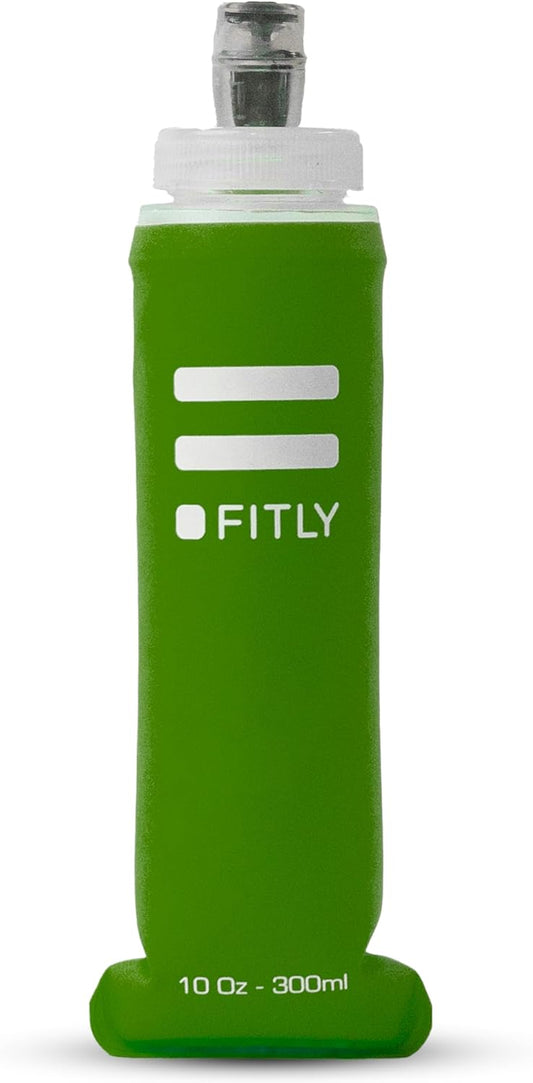 FITLY Soft Flask - Shrink As You Drink Soft Water Bottle for Hydration Pack - Folding Water Bottle Ideal for Running, Hiking, Cycling, Climbing & Rigorous Activity