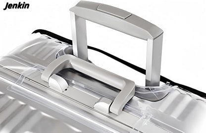 JenKin Luggage Protector Suitcase Cover PVC Waterproof Travel Suitcase Fits Most 20" to 30" (22" (15.0" L x 10.2" W x 21.7" H))