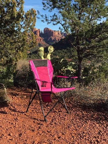 Kijaro Dual Lock Portable Camping Chairs - Enjoy the Outdoors with a Versatile Folding Chair for Sports, Lawn - Dual Lock Feature Locks Position – Hanami Pink