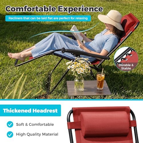 Homall Zero Gravity Chair Patio Folding Lawn Camp Reclining Lounge Chair