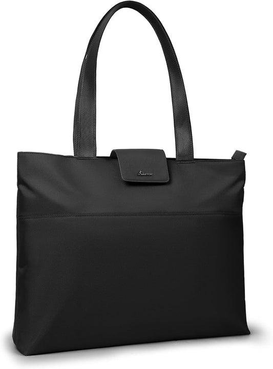 SIMTOP Tote Bag for Women with Magnetic Pocket Water Resistant Polyester 16.2" Laptop Compartment for Travel, Office, Daily