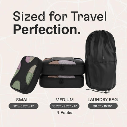 Shacke 6 Set Packing Cubes for Travel - Compression Packing Bags/Travel Organizer - Luggage Organizer Bags for Traveling - Travel Essentials for Women - Cruise Must Haves Packing List