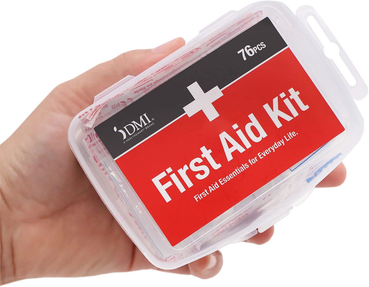 DMI 76-Piece First Aid Kit and TUMS 12 Count Smoothies Extra Strength 750mg Calcium Carbonate Antacid Chewable Tablets Bundle