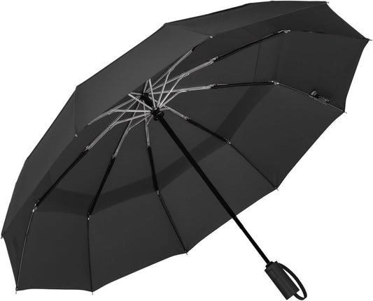 LANBRELLA Compact Reverse Folding Umbrella Auto Windproof Travel Umbrella