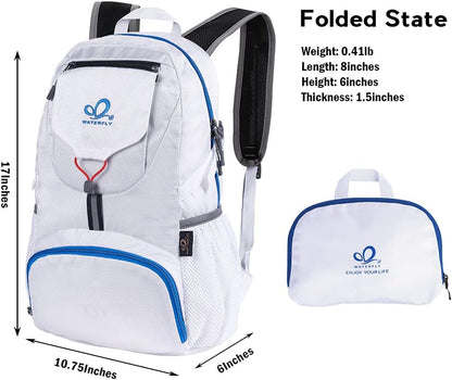 WATERFLY Small Lightweight Packable Backpack: 20l Ultra Light Foldable Travel Hiking Camping Daypack Day Pack for Man Woman
