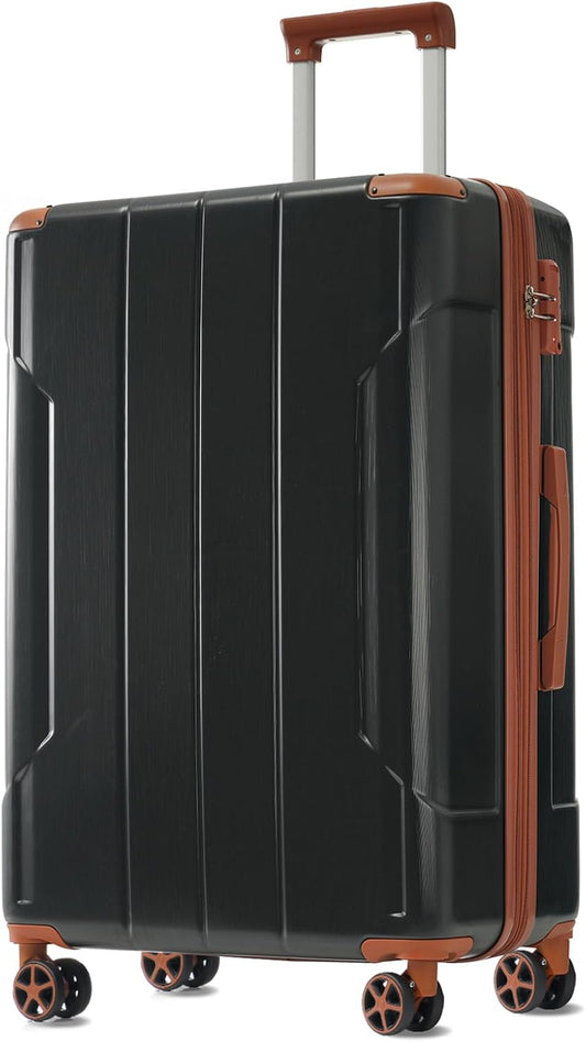 Merax 24 Inch Expandable Checked Luggage, Hardshell ABS Medium Suitcase with Spinner Wheels, TSA Lock, Lightweight Travel Suitcase for Long Trips and Vacations