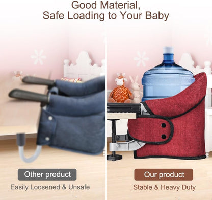 Hook On Chair,Clip on High Chair, Fold-Flat Storage Portable Baby Feeding Seat, High Load Design, Attach to Fast Table Chair Removable Seat for Home and Travel(Red)