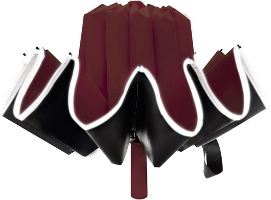 Large Double-Ribs Umbrella Automatic Folding Umbrella for Women Men, Travel, UPF 50+ UV Protection