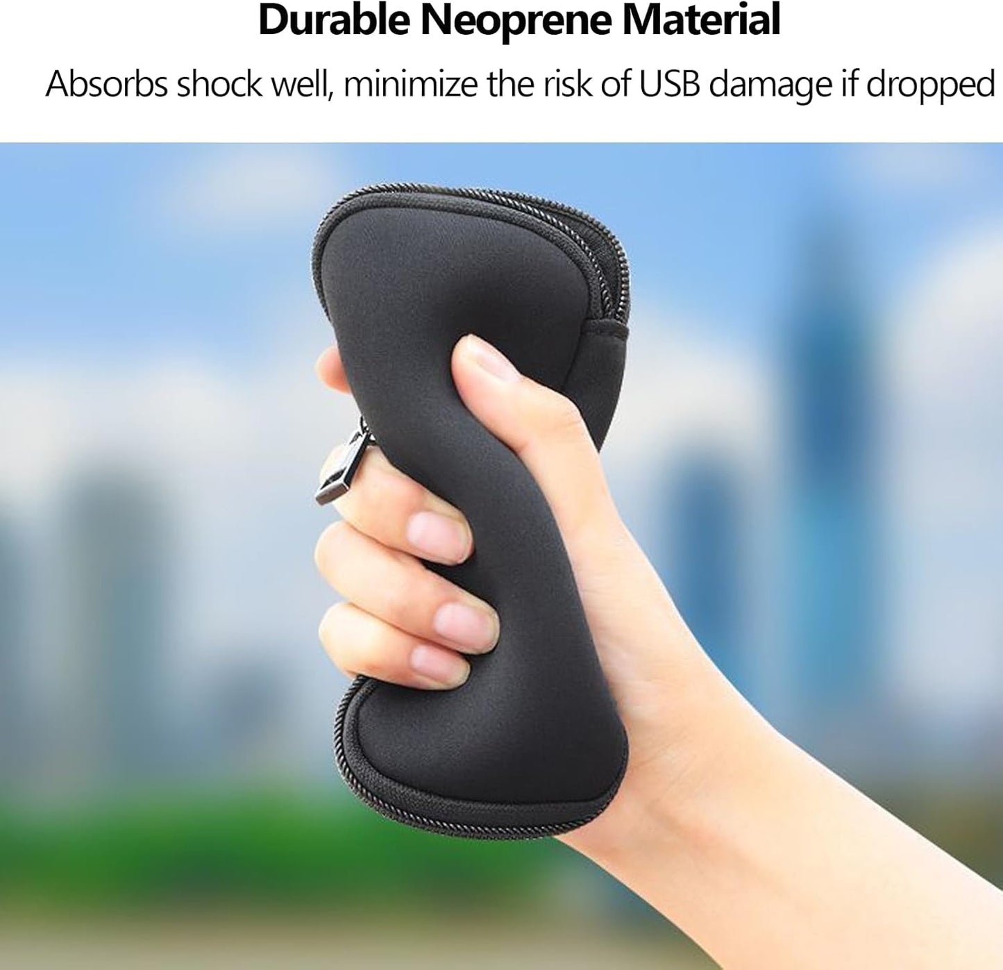 ABLAZE Flash Drive Case USB Storage Case, USB Holder Storage Bag with Label, Portable USB Case Electronic Accessories Organizer for USB Thumb Drive (Black)