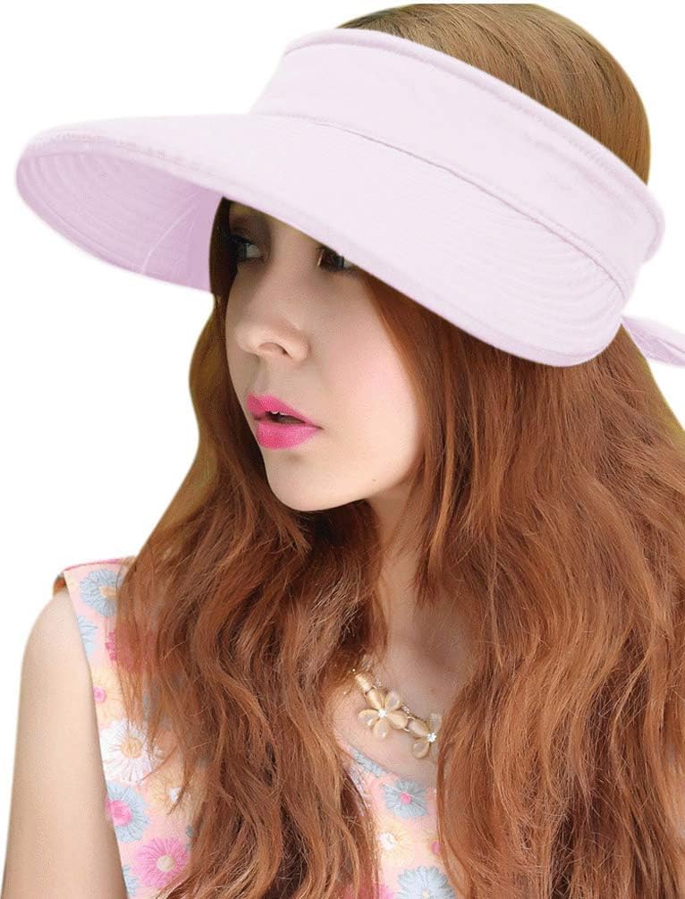 HINDAWI Sun Hats for Women with UV Protection Wide Brim Sun Hat Visor Summer Beach Outdoor Foldable Womens Cap