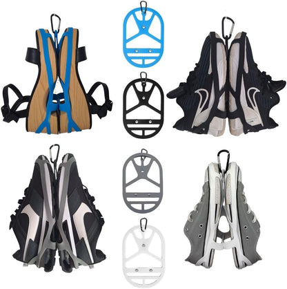 Shoe Holster For Backpack with Clip Hanger. Footwear Holder with Clip for Sneakers, Cleats, Bowling, Soccer, Basket, Football. For Travel, Outdoors, Sports & Space Saving