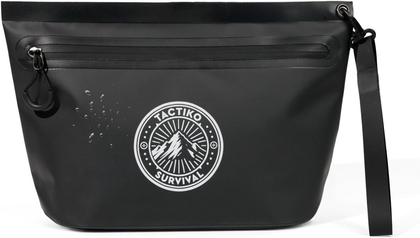 Tactiko Heavy-Duty Splash Water Resistant Zipper Pouches - 2L Hold-All Organizers for Dry Bags, Travel Bags (Black)