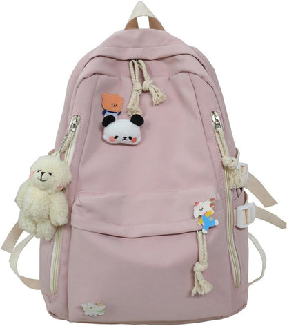 DUSLANG Big Student Laptop Backpack For College Women Men Middle High School Teen Girls Bookbag Travel Daypack,Pink