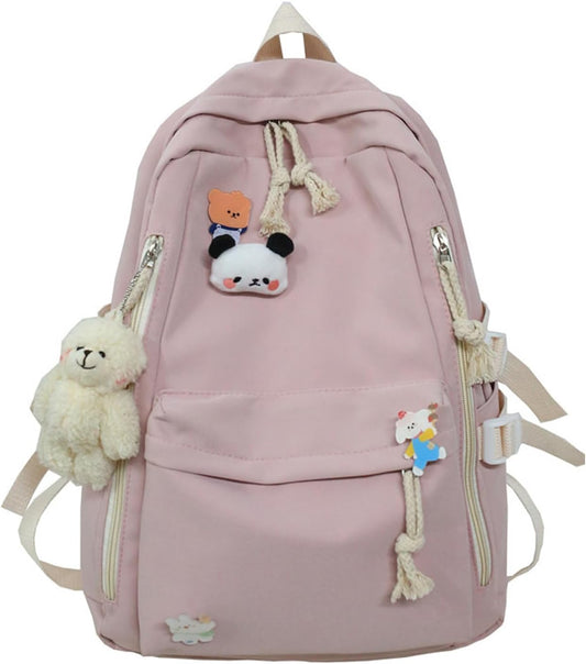 DUSLANG Big Student Laptop Backpack For College Women Men Middle High School Teen Girls Bookbag Travel Daypack,Pink