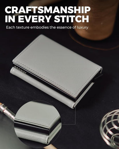 Jenoss Smart Wallet For Men & Women: Full Grain Leather, Handcrafted, Slide - Image 5