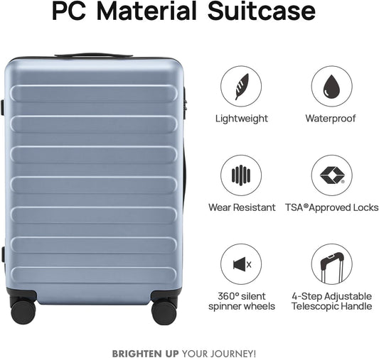 Carry on Luggage 22 X 14 X 9 Airline Approved, 20 Inch Luggage for 3-5 Days Travel, Double Spinner Wheels, 100% Hardshell PC, TSA Lock (03-Shadow (Basic), Checked 26-Inch)