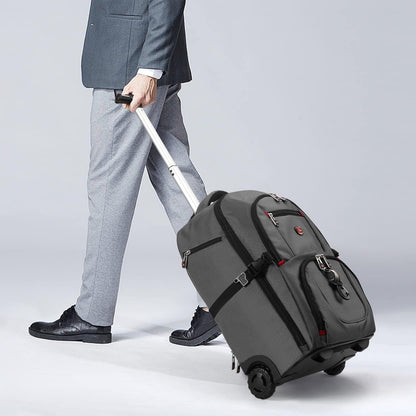 star cloud 21x14x9 Rolling Backpack with Wheels - Water-Resistant, 17.3" Laptop Compartment, Ideal Carry-On for Overnight Travel, College, Work - Wheeled Business Backpack for Adults