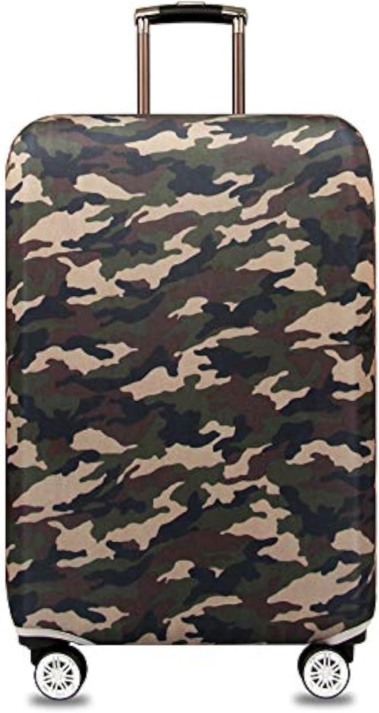 MosaiRudo Thicker Luggage Cover Elastic Suitcase Cover Protector Fits 18-32 Inch Suitcase Travel Accessories (Camouflage-B, L)