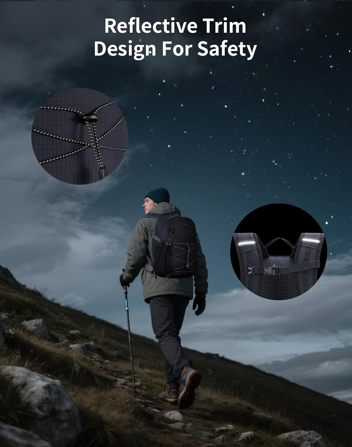 ECOHUB Small Hiking Backpack for Men Women, 20L Lightweight Travel Backpacks Water Resistant Camping Cycling Hiking Daypack