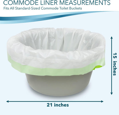 Disposable Bedside Commode Liners for Adult Portable Toilet Chair Seat Bucket and Bedpan | Value Pack of 48 Waste Bags | Universal Fit Liners for Home Medical Care