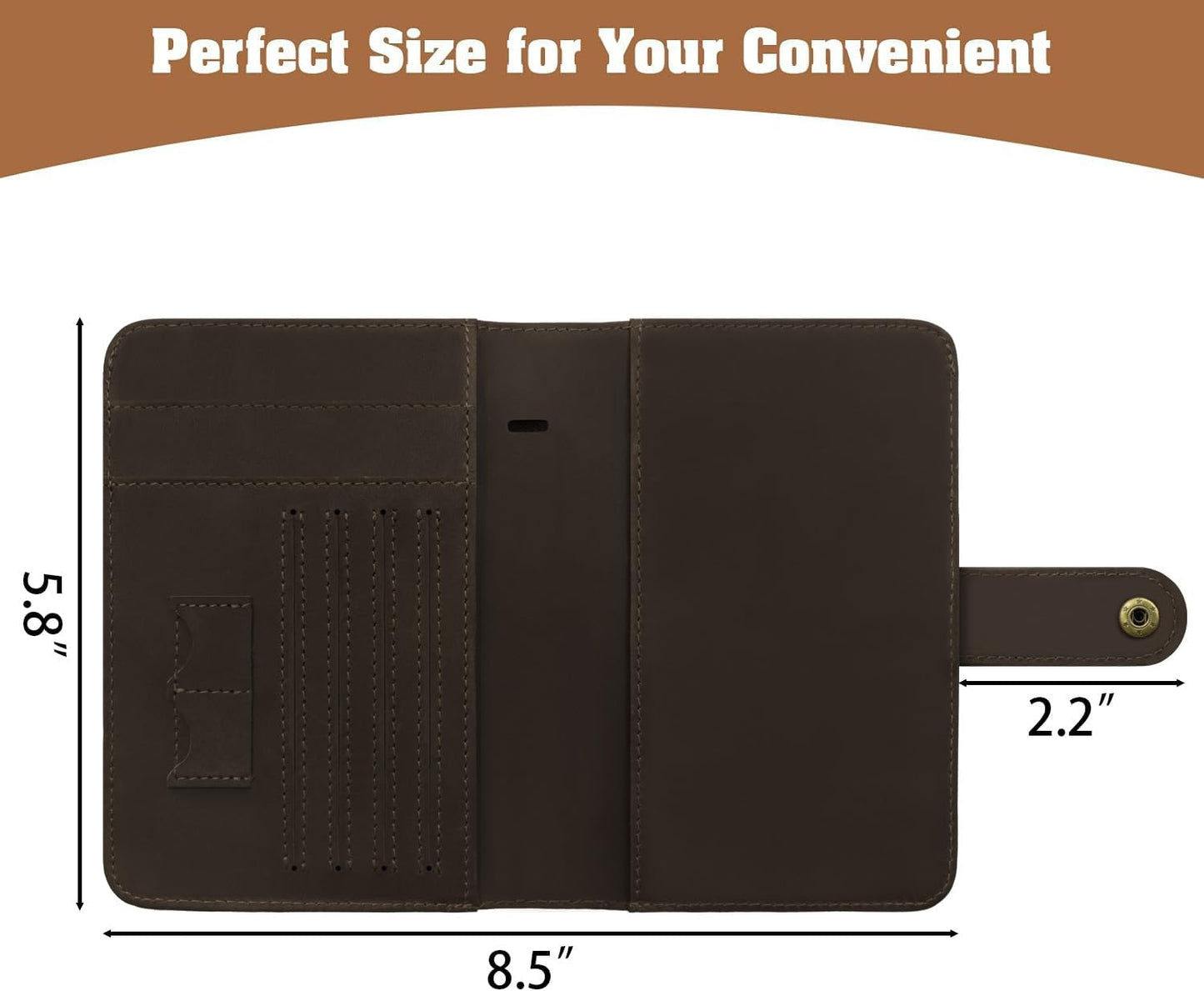 Jack&Chris Genuine Leather Handmade Passport Holder For Travel, RFID Blocking Passport Holder with Card Slots, Travel Essentials wallet with Pen Holder for Women and Men for Gifting, Coffee