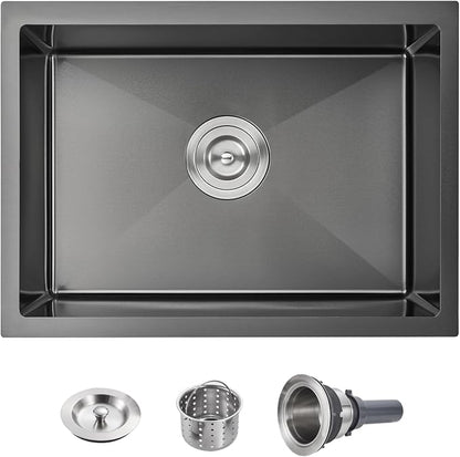 POPFLY 23×18 Inch Undermounter Kitchen Sink, 18 Gauge Stainless Steel Handmade by POPFLY