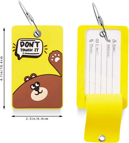 2PCS 2303 Bright Silicone Luggage tag (Yellow)