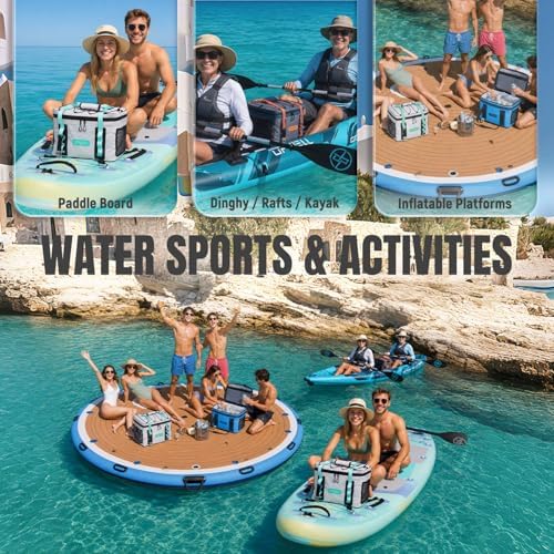 UPWELL Paddle Board Accessories, Waterproof SUP Cooler Bag with TPU Zipper, PVC Dry Bag, 42 Cans Surf Kayak Cooler
