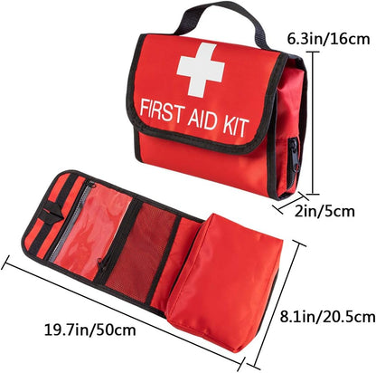 Aoutacc Nylon First Aid Empty Kit,Compact and Lightweight First Aid Bag for Emergency at Home, Office, Car, Outdoors, Boat, Camping, Hiking(Bag Only) (2 Pack Red Foldable)