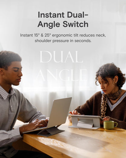 MOFT Invisible Laptop Stand for Desk, Stick-Free Tablet and Computer Stand with Dual-Angle, Foldable&Portable Laptop Riser Holder, Fits 7-11" Tablets&11-14" Laptops, Jet Black (Non-Adhesive Version)