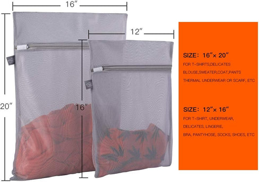 Kimmama Laundry Bag Mesh Wash Bags, Washing Machine Wash Bag, Net Washer Sack with Zipper, Dryer Pouch for Cleaning and Drying Cloths, Garment, Delicates, lingerie, Suit, Bra, Pant, Sock, Small Toys