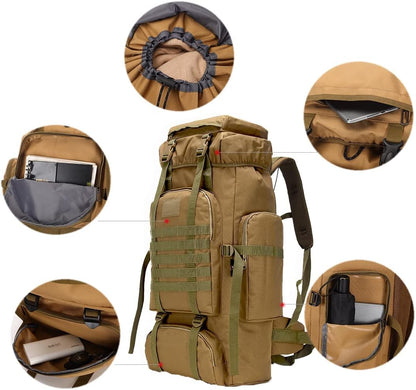 Hiking Backpack for Men 70L/100L Camping Backpack Military Rucksack Molle 3 Days Assault Pack for Climbing