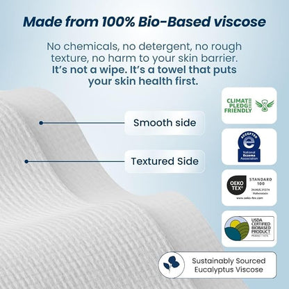 Clean Skin Club Clean Towels XL®, 100% USDA Biobased Face Towel, Disposable - Image 10