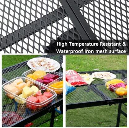 JOUYEK Camping Table, 2x1.3 FT Portable Folding Grill Table