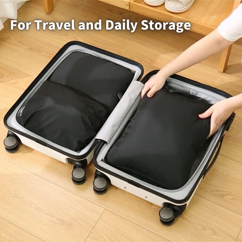tianzong Compression Packing Cubes for Suitcases, Luggage Organizer Bags Set for Travel (Black, 2 Pack Large)