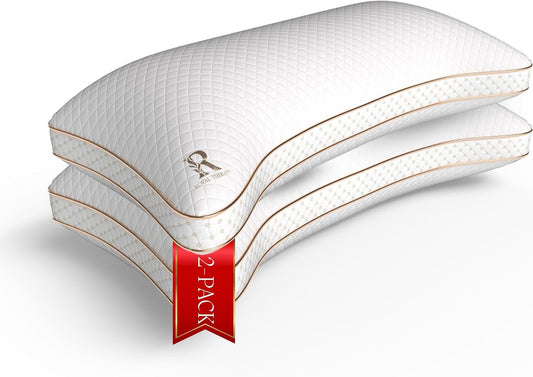 Royal Therapy King 2-Pack Memory Foam Pillow, Adjustable Shredded Odor-Free Pillow for Neck & Shoulder Pain Relief, Support for Back, Stomach, Side Sleepers BioForm