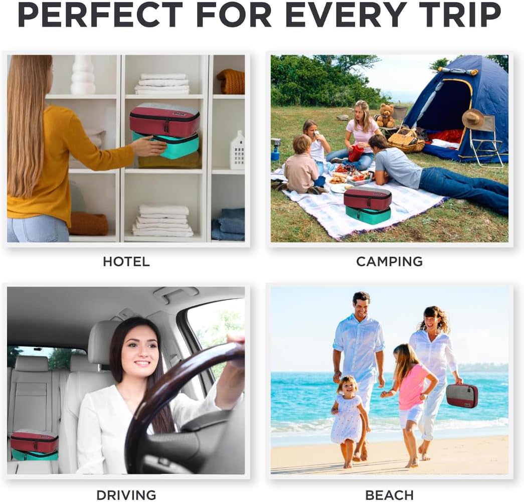 Small Packing Cubes for Suitcases - 5 Pcs Set - Travel Organizer Bags for Carry-On Luggage