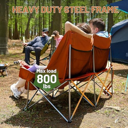 Timber Ridge Double Camping Chair Heavy Duty Outdoor Folding Camp Couch