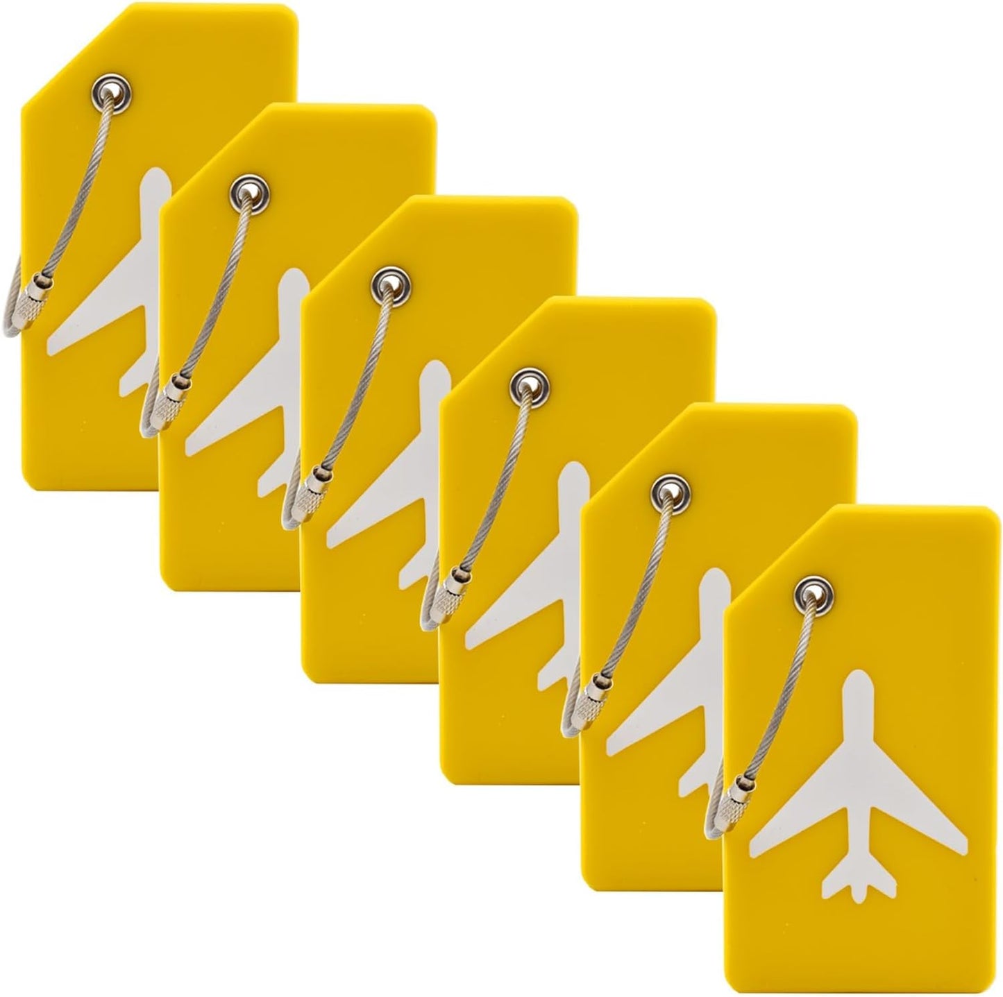 6 Pack Silicone Luggage Tag for Suitcases with Stainless Loop, Privacy Protection Travel Bag Tags Perfect to Quickly Spot Baggage Handbag (Aurantium)