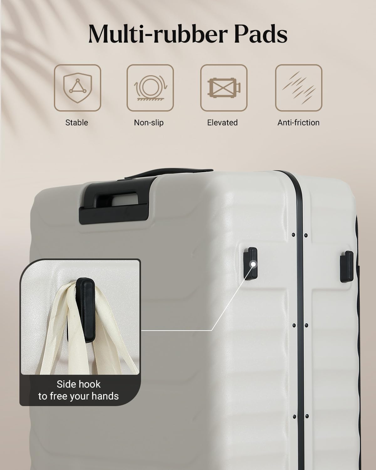 Checked Luggage, 28 Inch Luggage with Spinner Wheels, Large Suitcase with Lightweight PC Hard Shell, Aluminum Frame, Top Opening, YKK Zipper, TSA Lock (White, 1PC)