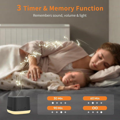 Portable Sound Machine,Mini Travel White Noise Machine for Sleeping with Breathing Night Light, 16 Soothing Sounds, Timer, Rechargeable Brown Noise Sound Machine for Sleep,Adults,Office Privacy(Black)