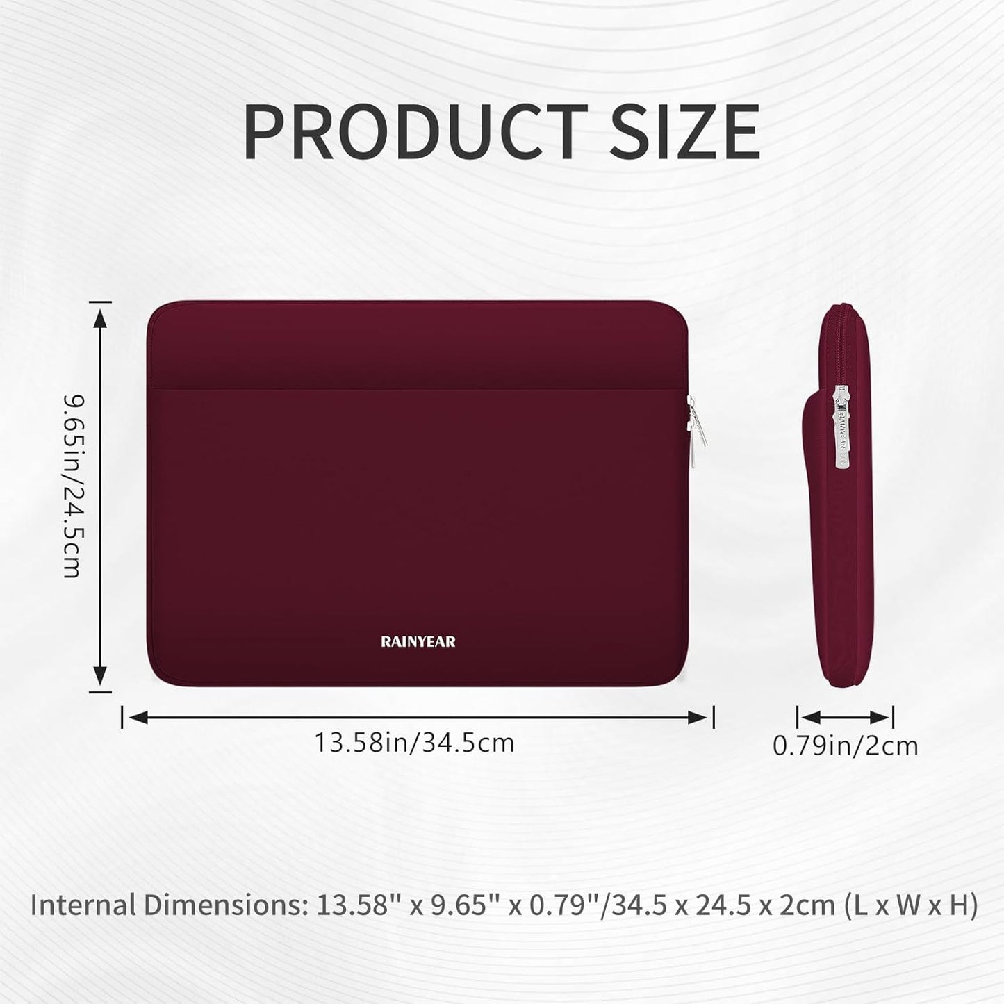 RAINYEAR Laptop Sleeve Case 13.3 Inch, Protective Portable Case with Front Pocket, Briefcase Handbag Laptop Bag Compatible with MacBook Air/Pro 13-13.3 inch, MacBook Pro 14 inch, Red